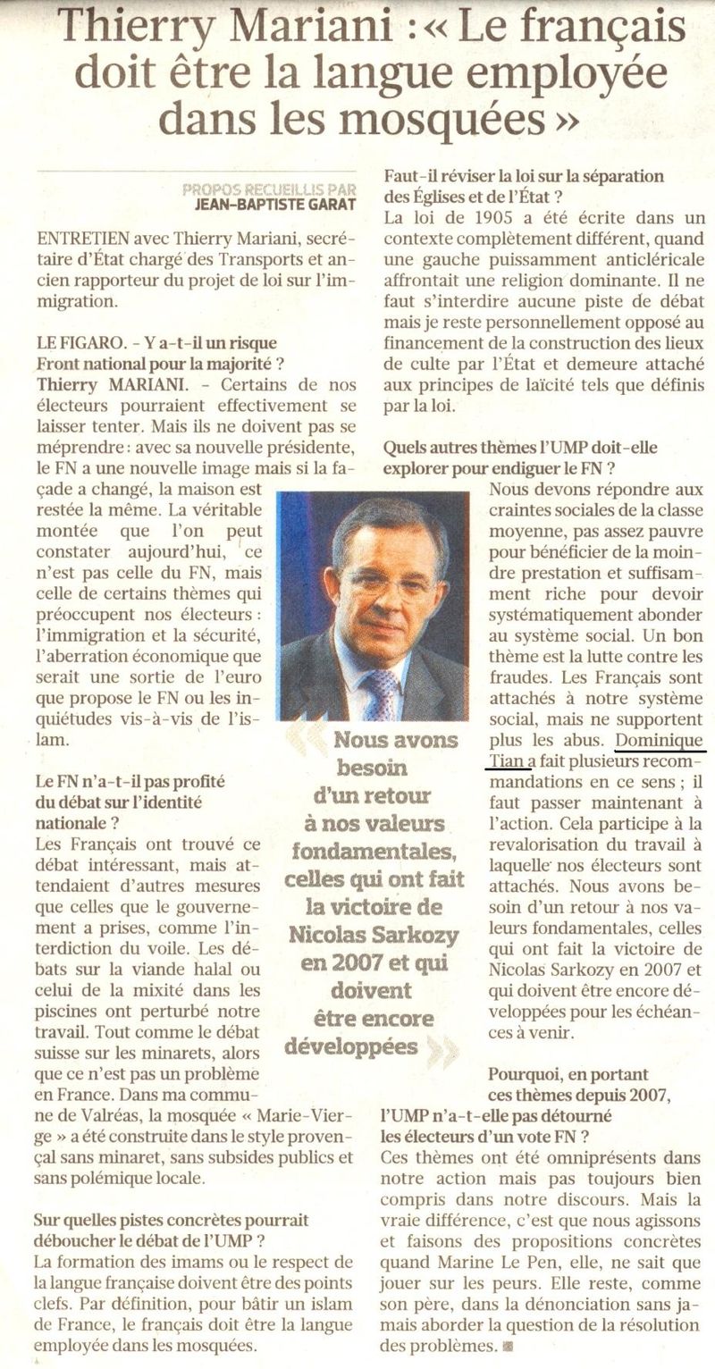 Le Figaro 23 févr - Mariani